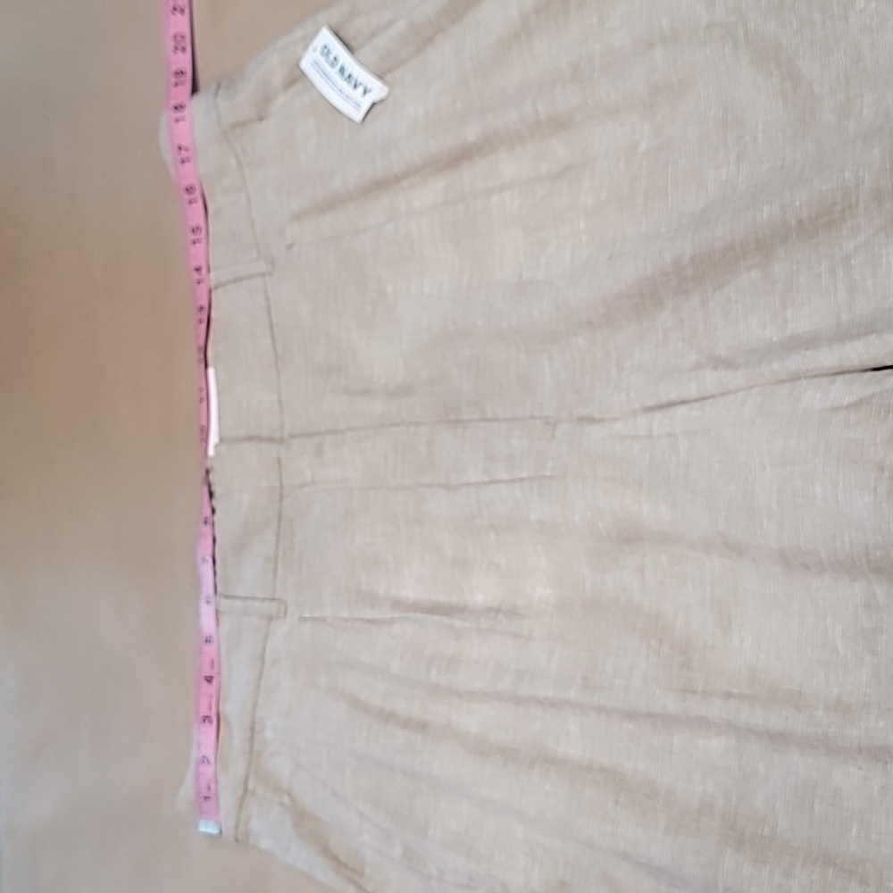 Old Navy Size XL Oatmeal Extra High-Waisted Linen-Blend Taylor Shorts, NEW w/Tag - Picture 4 of 15